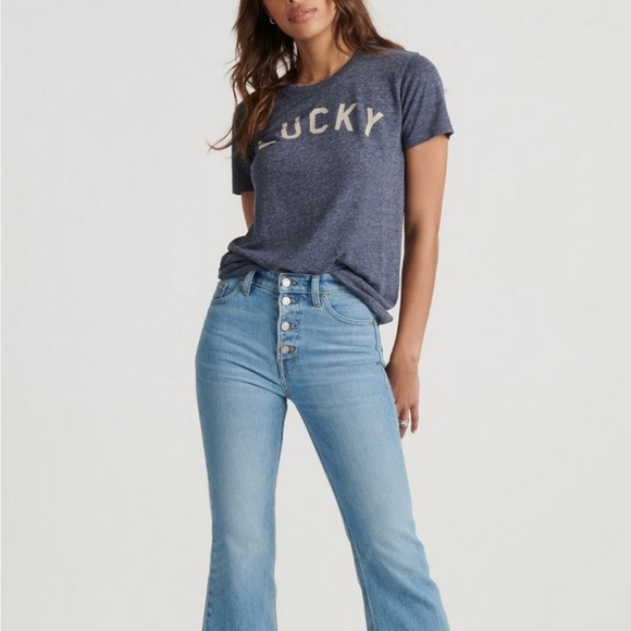 Lucky Brand Bridgette Crop Flare in blue corduroy. Size 28 (6) - Picture 9 of 10